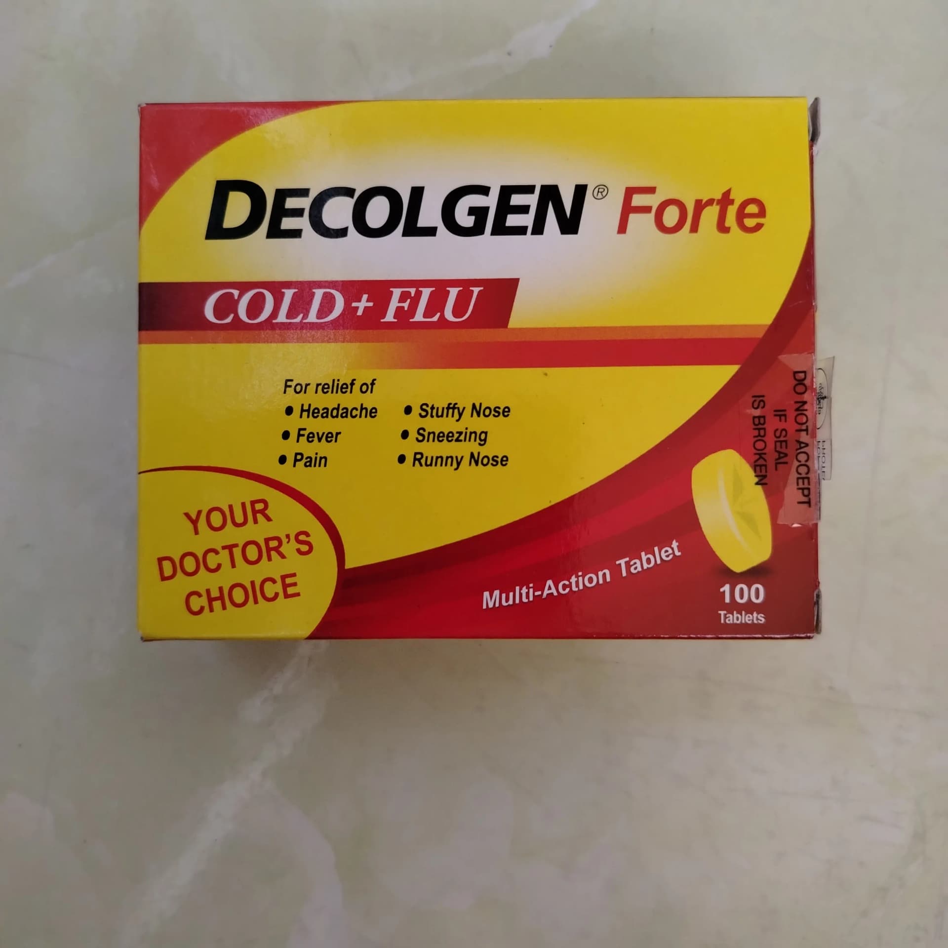 Decolgen Forte Phenylpropanolamine HCl 25mg + Chlorpheniramine Maleate 2mg + Paracetamol 500mg
