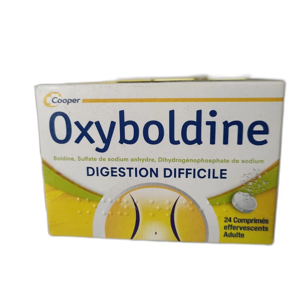 Oxyboldine Boldine 0.5mg + Sodium sulfate 54mg + Disodium hydrogen phosphate 132mg per effervescent tablet
