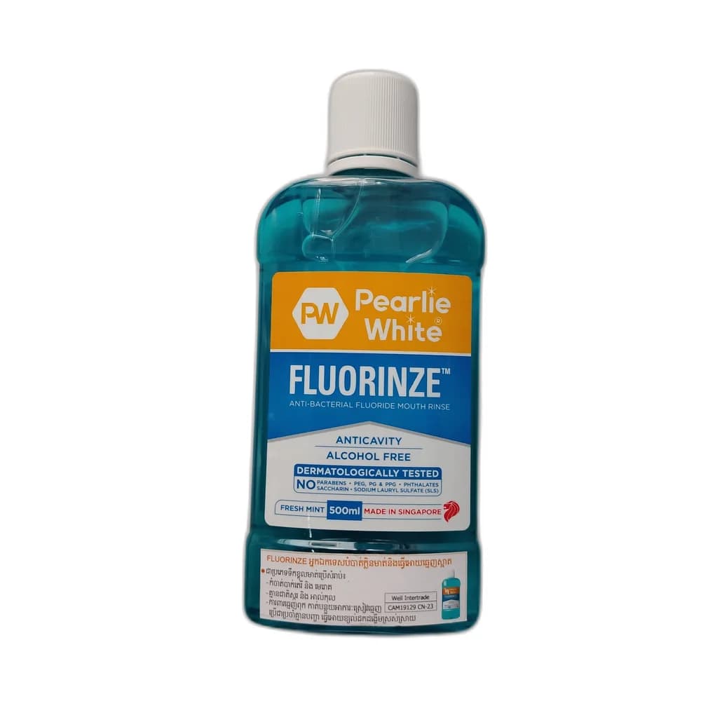 Pearlie White Fluorinze 0.01% w/v sodium fluoride (500 ppm fluoride)