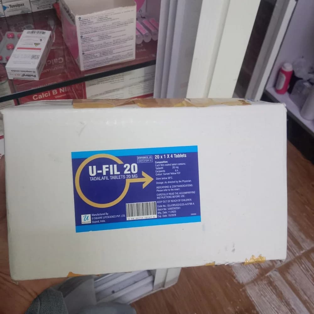 U-FIL 20 Tadalafil 20 mg, 20 x 1 x 4 tablets (80 tablets)