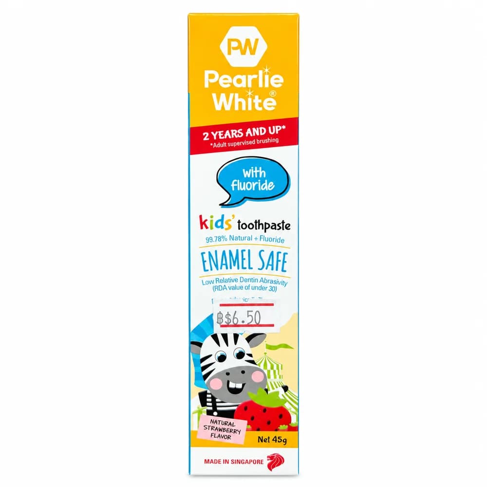 Pearlie White All Natural Enamel Safe Kids Fluoride Strawberry