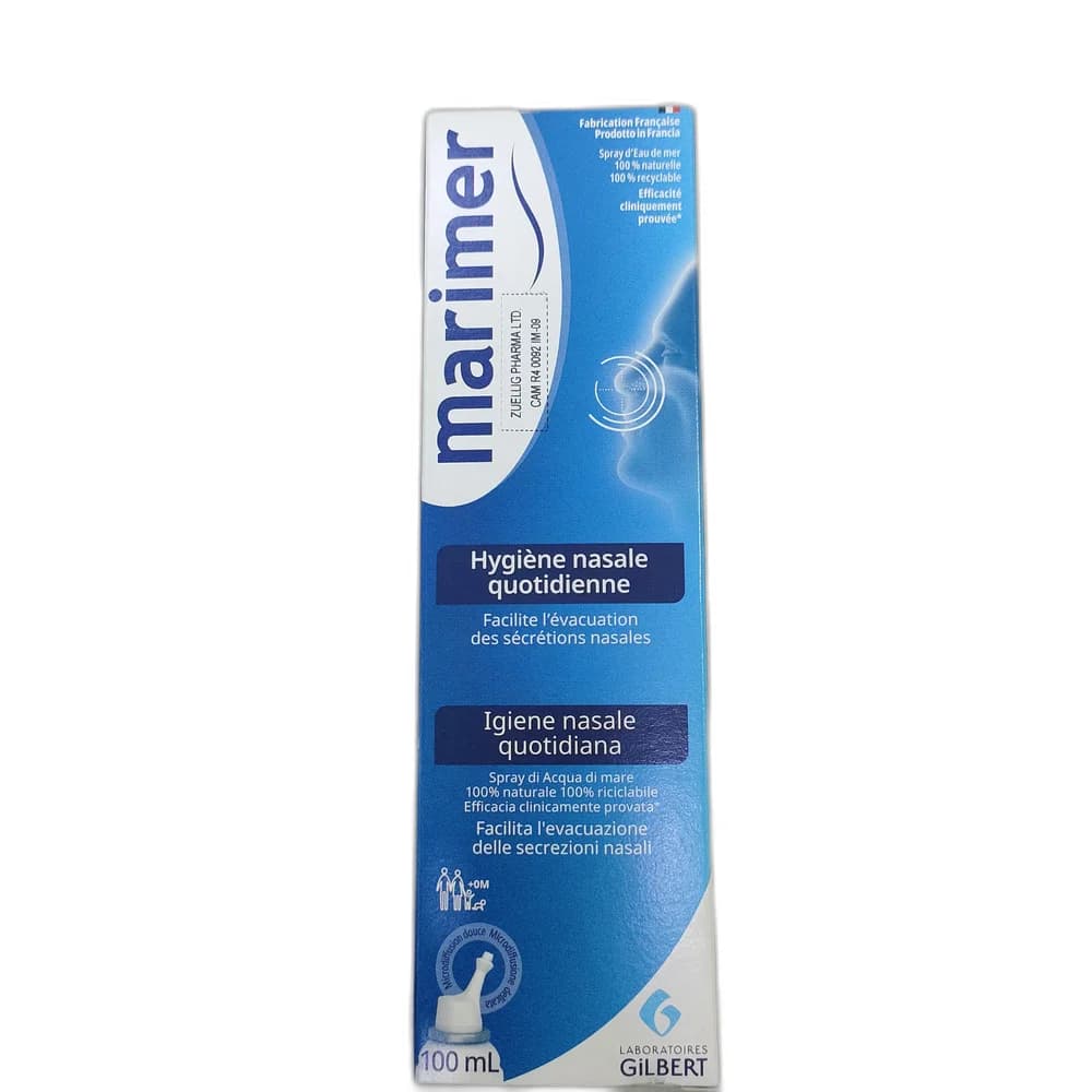 Marimer Nasal Hygiene Sterile isotonic diluted seawater (9 g/L salts), 100 mL