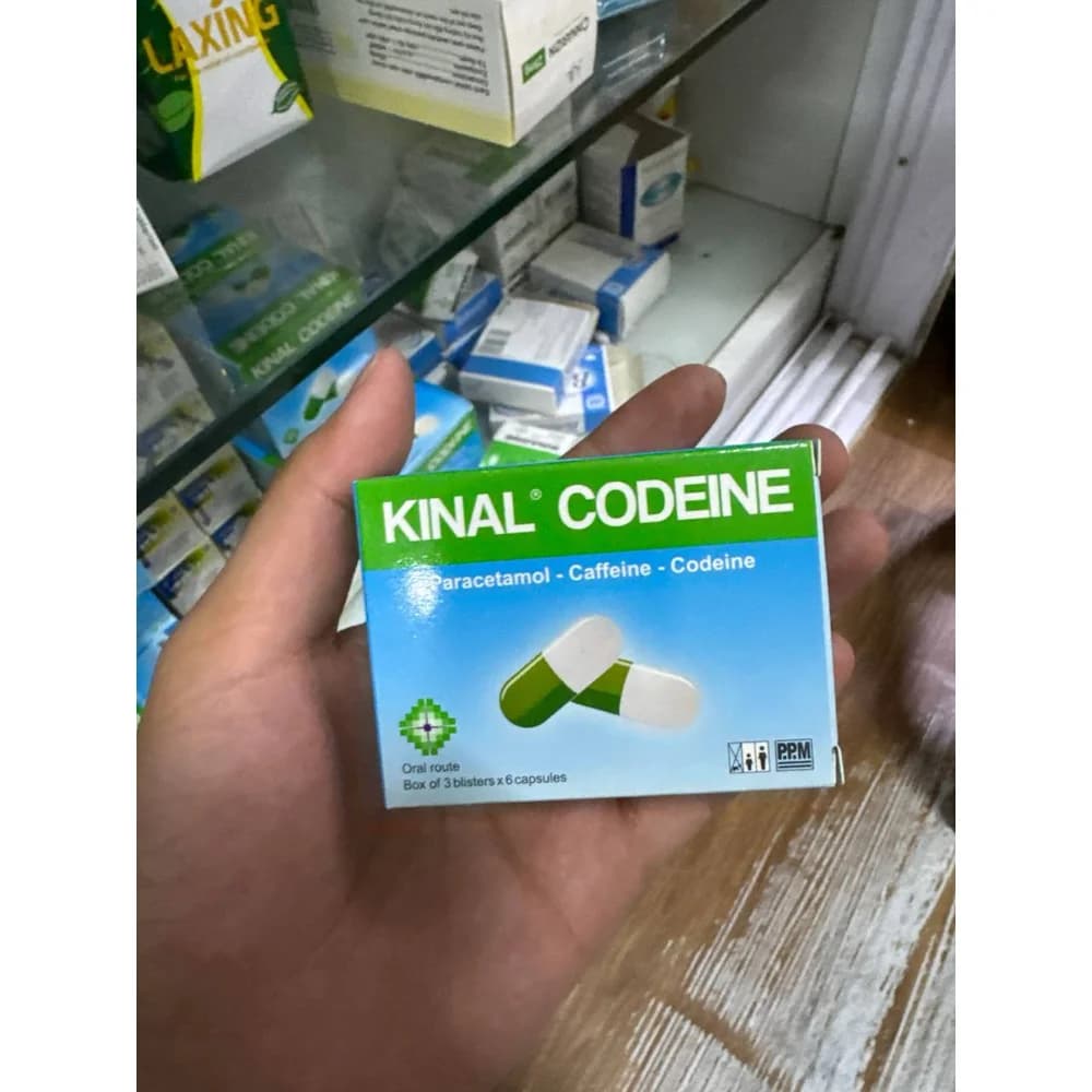 Kinal Codeine Paracetamol 400 mg, caffeine 50 mg, and codeine phosphate hemihydrate 20 mg capsules