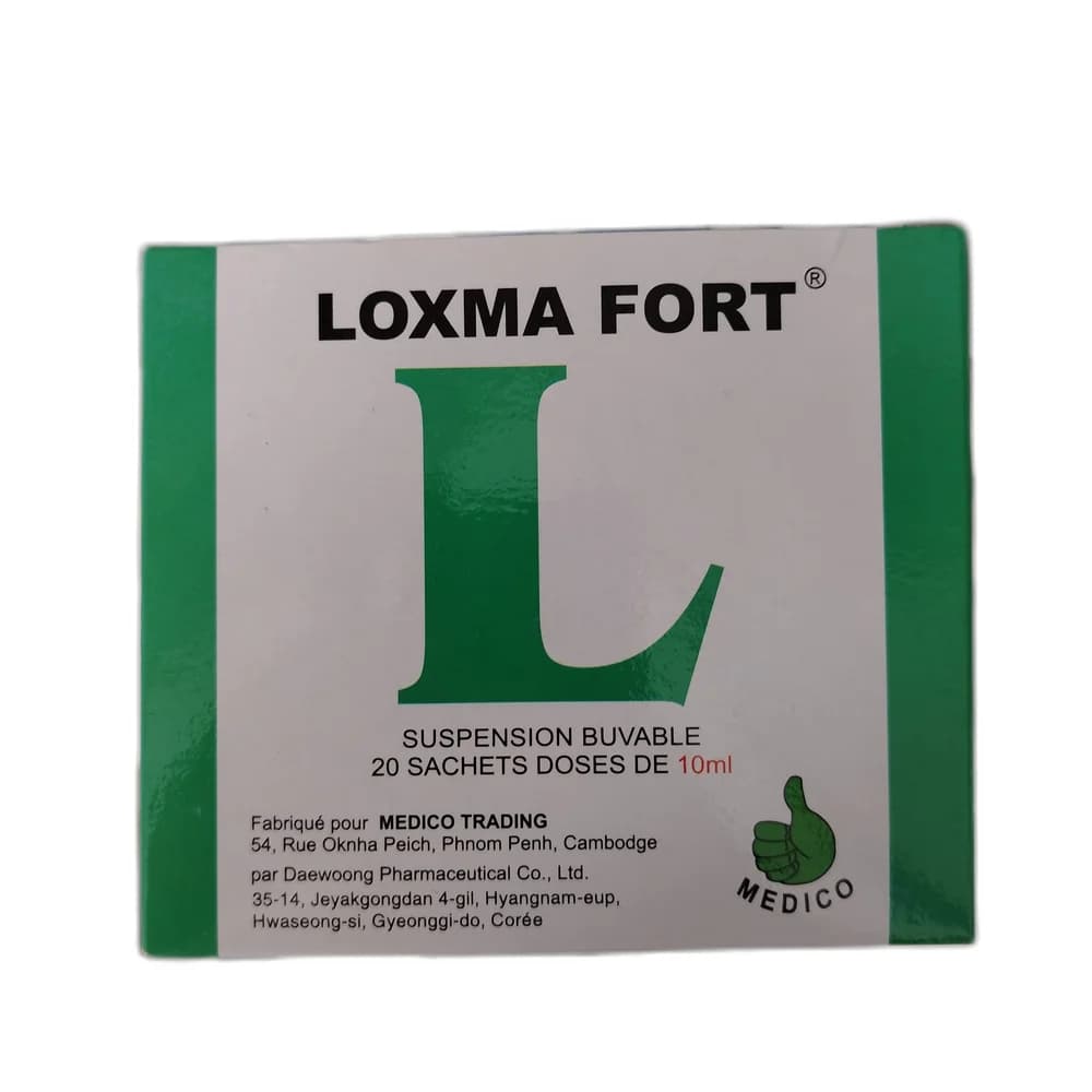 Loxma Fort Aluminium hydroxide 15.152 g / Magnesium hydroxide 4.002 g / Simethicone 0.4 g / Chlorhexidine acetate 0.030 g per 100 mL