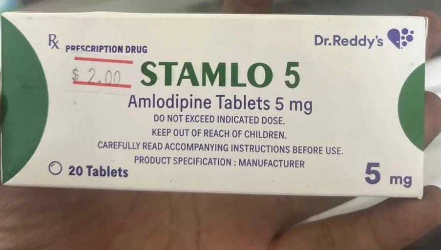 Stamlo 5 Amlodipine 5mg