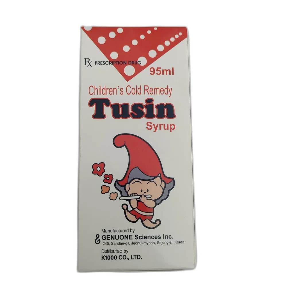 Tusin per 100 ml: Acetaminophen 1000 mg / DXM 50 mg / DL-Methylephedrine HCl 62.5 mg / Chlorpheniramine maleate 8.3 mg / Guaifenesin 233.3 mg / Caffeine 133.3 mg