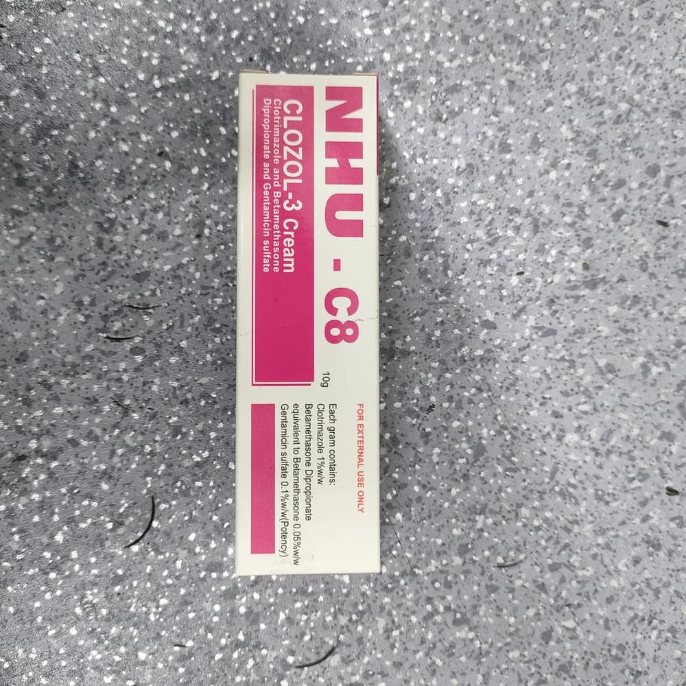 NHU-C8 Clozol-3 Cream Clotrimazole 1% w/w + Betamethasone Dipropionate (eq. Betamethasone 0.05% w/w) + Gentamicin sulfate 0.1% w/w
