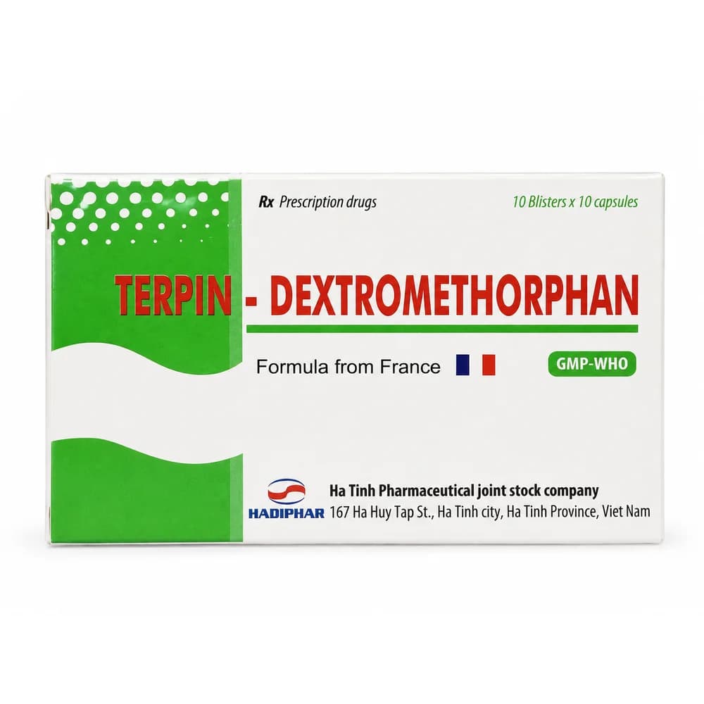 Terpin-Dextromethorphan Hard capsules; 100 capsules