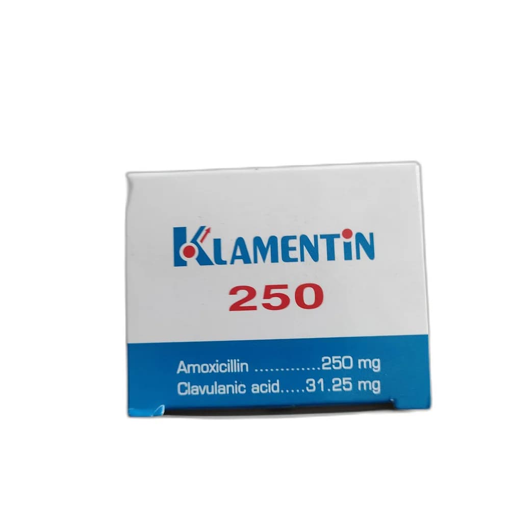 Klamentin 250 Amoxicillin 250mg / Clavulanic acid 31.25mg per sachet