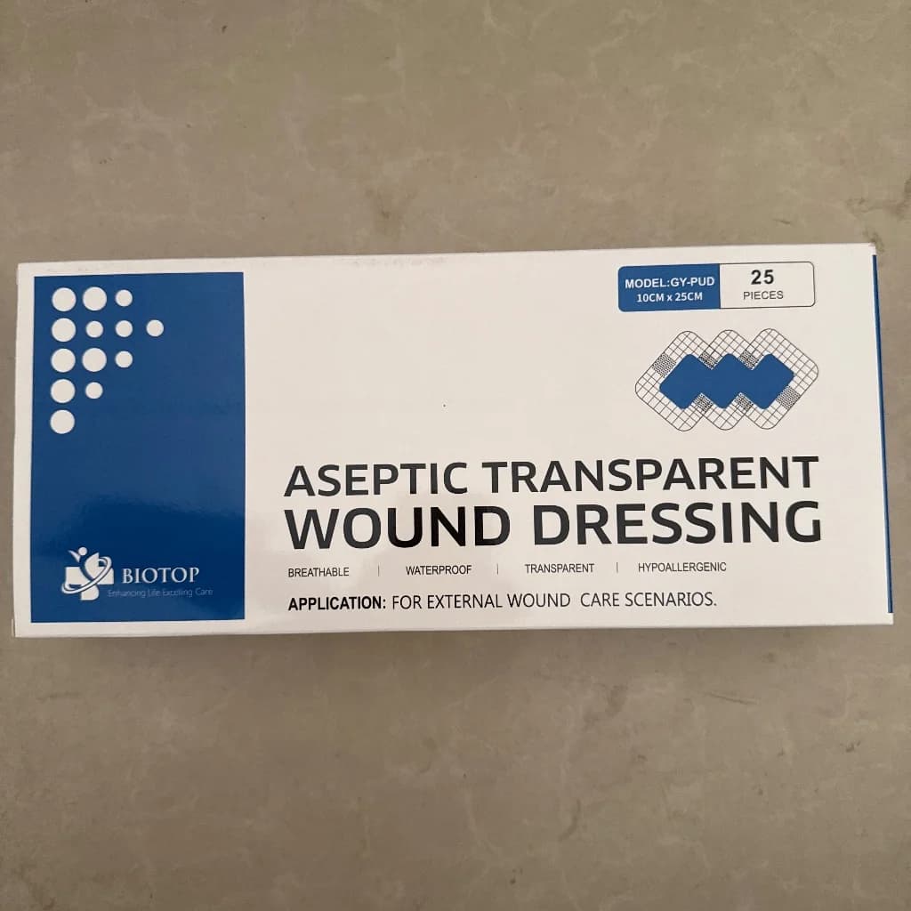 ASEPTIC TRANSPARENT WOUND DRESSING 10cm x 25cm 10 cm x 25 cm