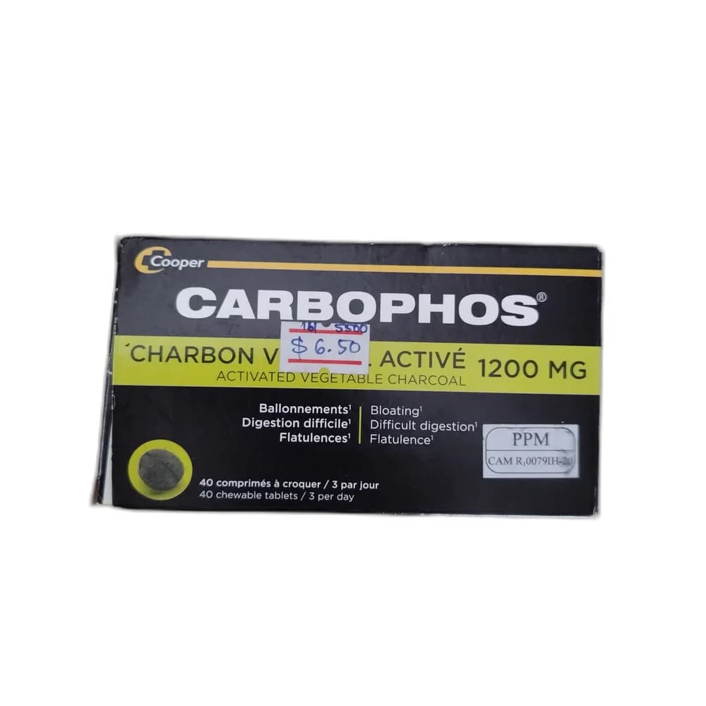 Carbophos 1200 mg per 3 chewable tablets (400 mg per tablet)