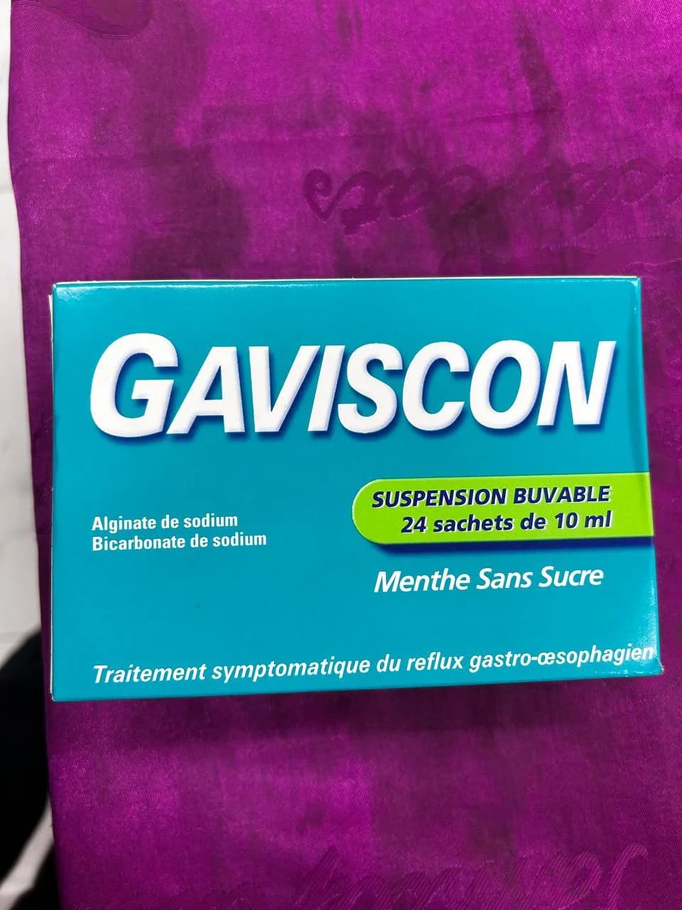Gaviscon Alginate de sodium 500mg + Bicarbonate de sodium 267mg per 10mL