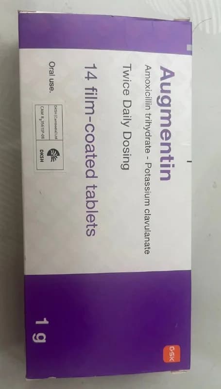 Augmentin Amoxicillin trihydrate, Potassium clavulanate