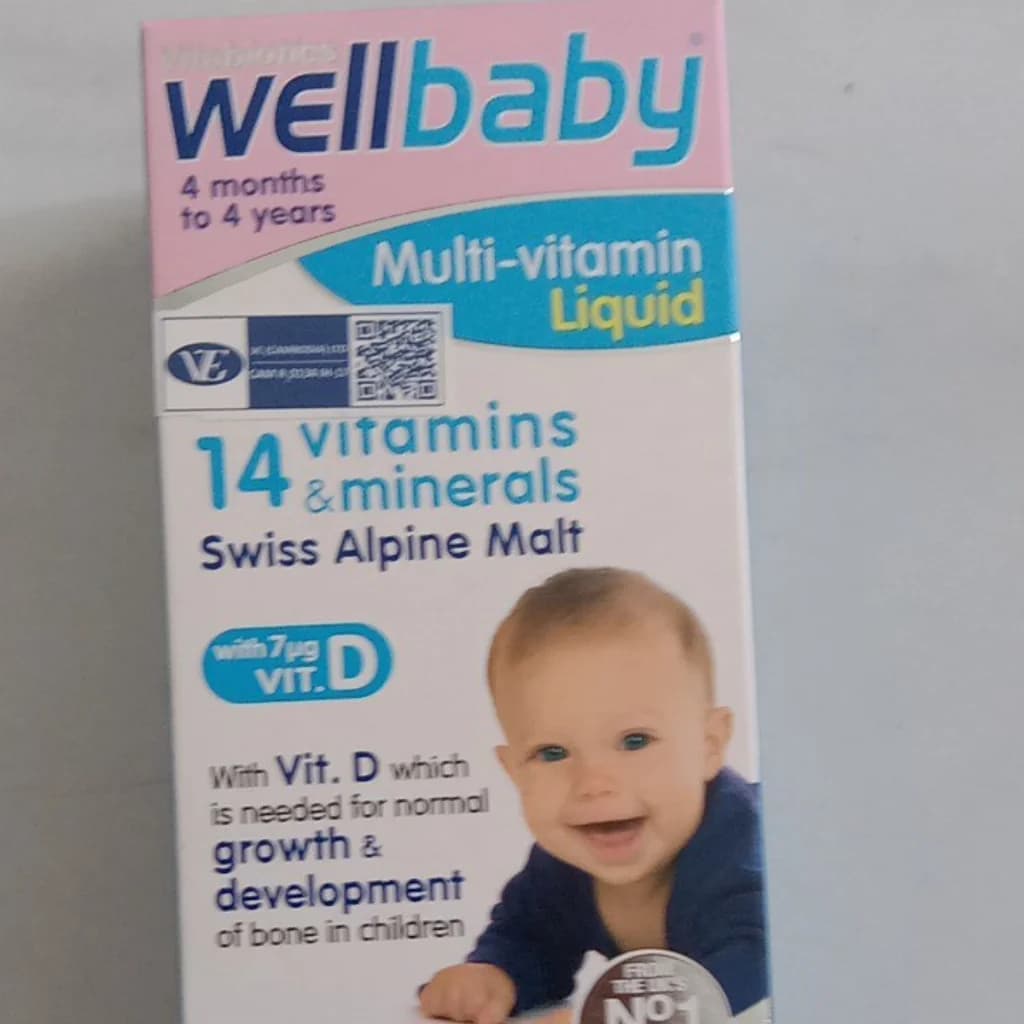 Wellbaby Multi-vitamin Liquid Vitamin D 7 µg