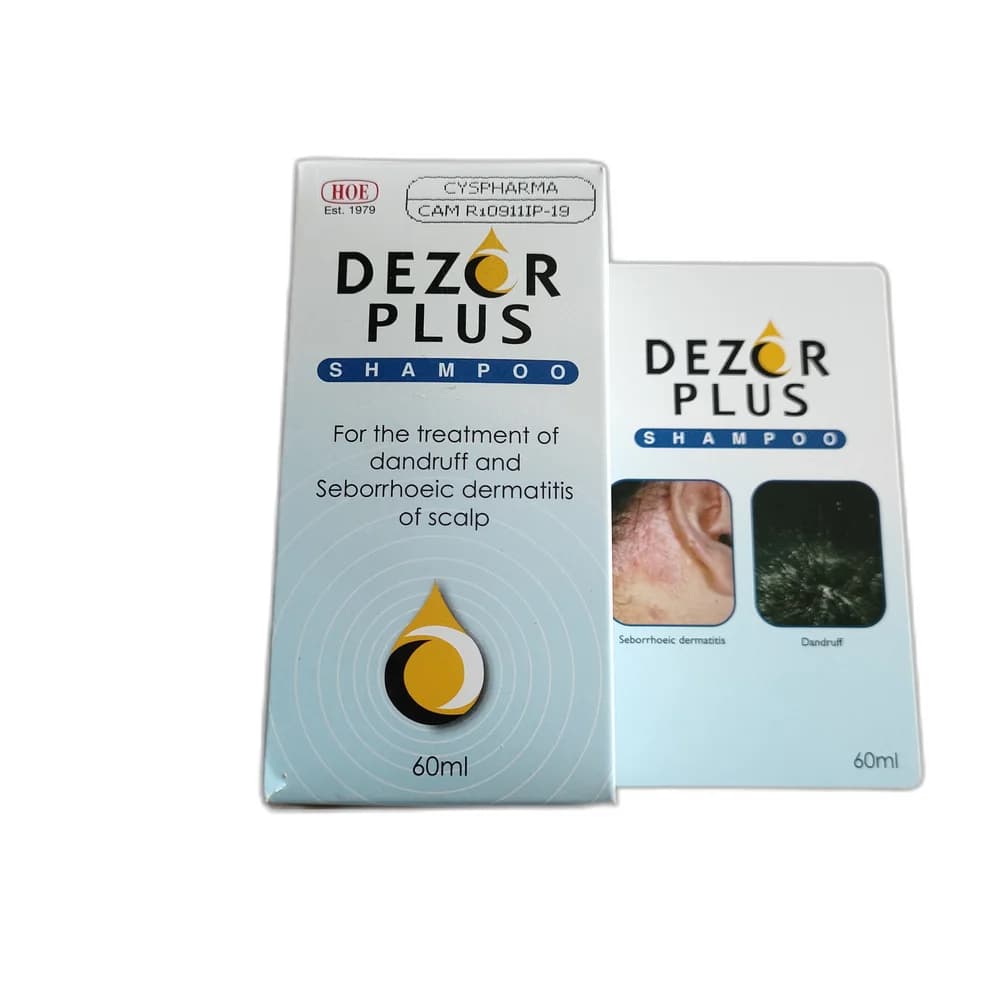 Dezor Plus Ketoconazole 2% w/w + Zinc pyrithione 1% w/w, 60 mL