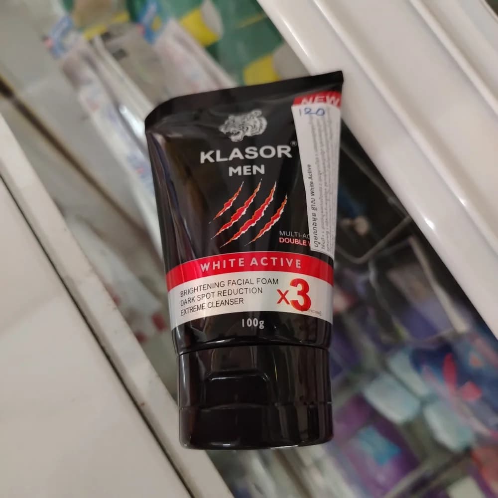 Klasor Men White Active Brightening Facial Foam, 100 g