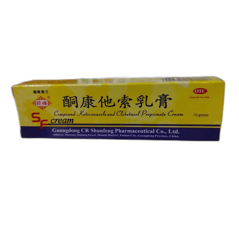 SF Cream Each gram contains Ketoconazole 10 mg and Clobetasol propionate 0.25 mg