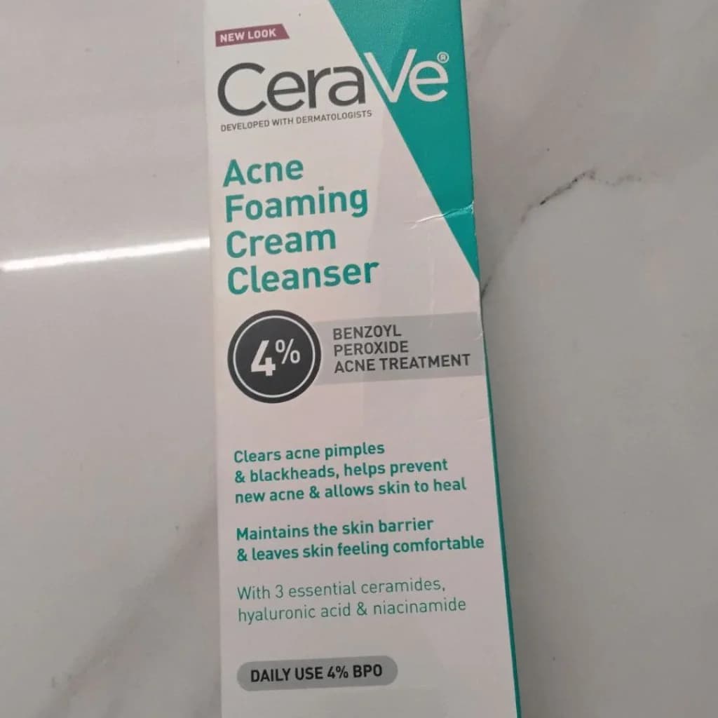 CeraVe Acne Foaming Cream Cleanser 4% Benzoyl Peroxide