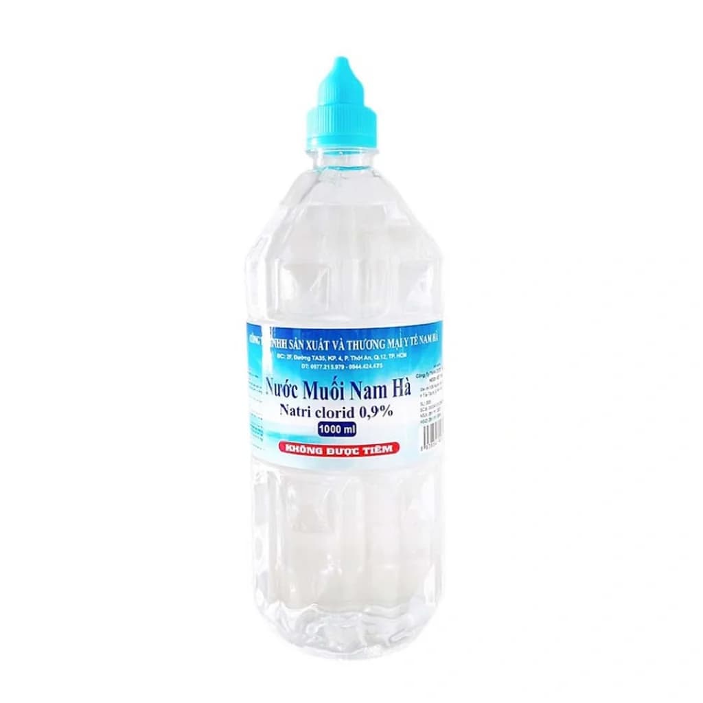 Nuoc Muoi Nam Ha (Natri Clorid 0.9%) 1000 mL bottle, 0.9% sodium chloride
