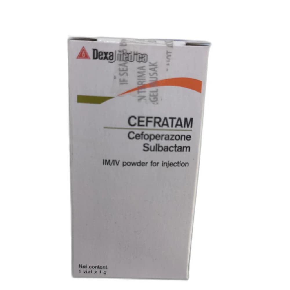 Cefratam 1 g (Cefoperazone 500 mg + Sulbactam 500 mg)