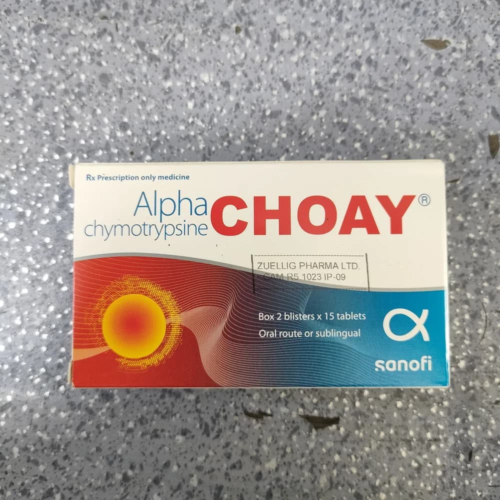 Alpha Choay Alpha-chymotrypsin 4.2 mg per tablet (21 microkatals)