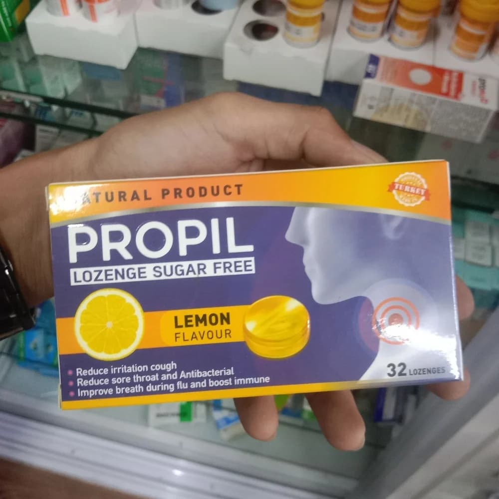 ProPil Lemon Sugar-free lemon-flavour herbal throat lozenge