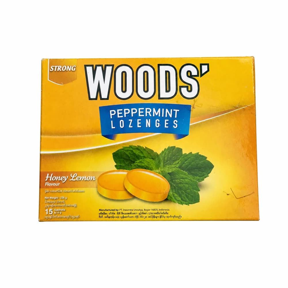 Woods' Peppermint Lozenges Honey Lemon Menthol 1.87 mg per lozenge