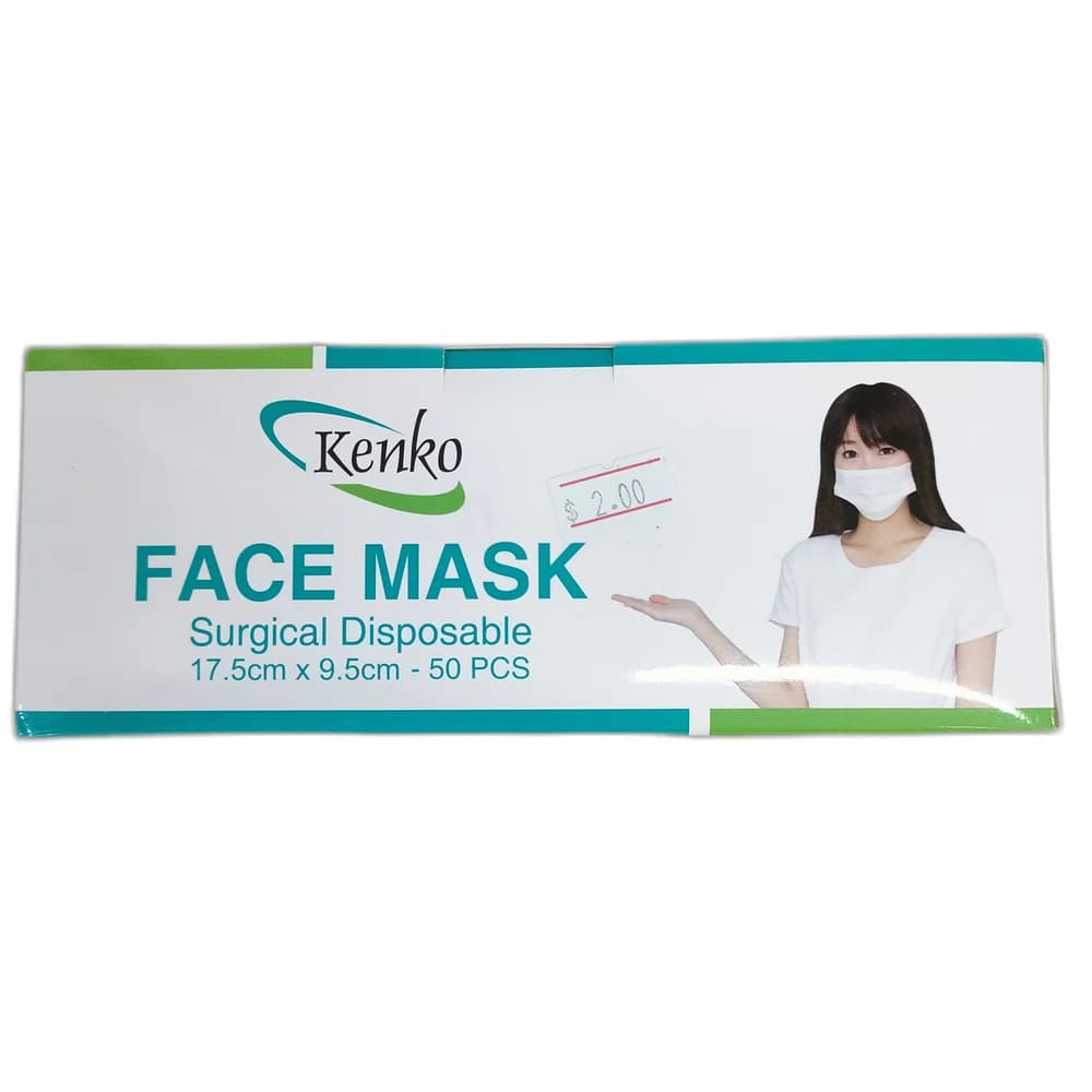 Kenko Face Mask Surgical Disposable 3-ply, 17.5 × 9.5 cm