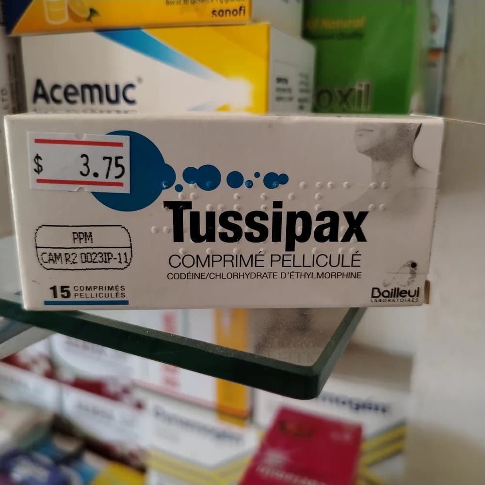 Tussipax Codeine 10 mg / Ethylmorphine hydrochloride 10 mg per film-coated tablet