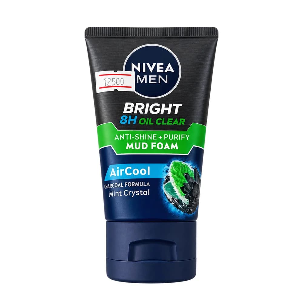 NIVEA Men Bright 8H Oil Clear Anti-Shine + Purify Mud Foam