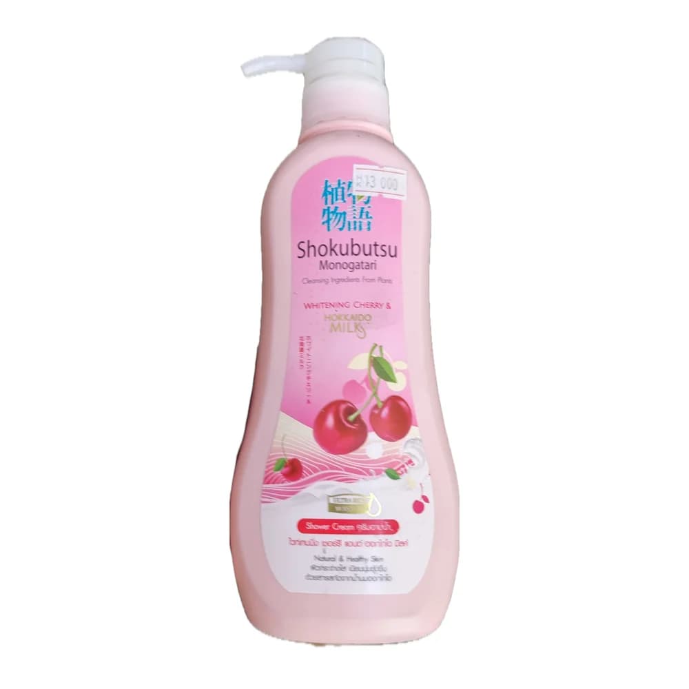 Shokubutsu Monogatari Whitening Cherry & Hokkaido Milk Shower Cream 500 ml