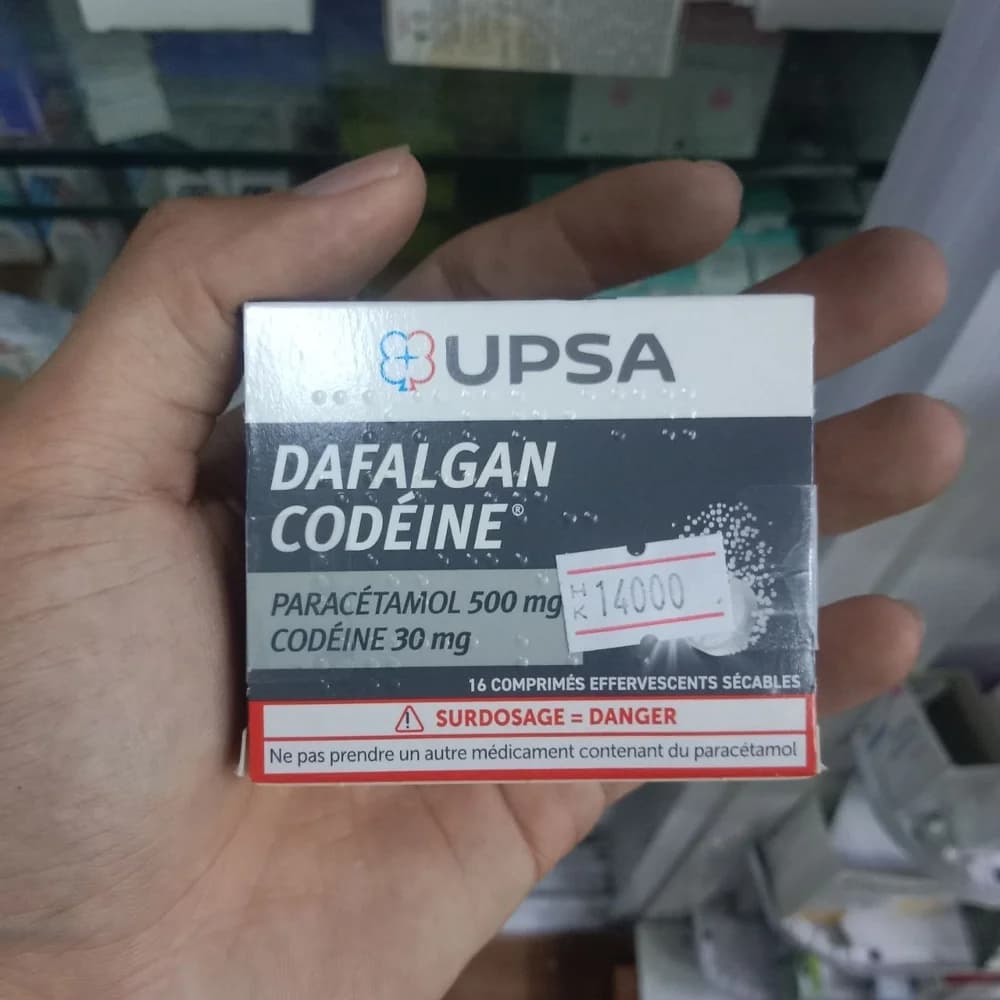 Dafalgan Codéine Paracetamol 500 mg + codeine phosphate 30 mg per effervescent tablet