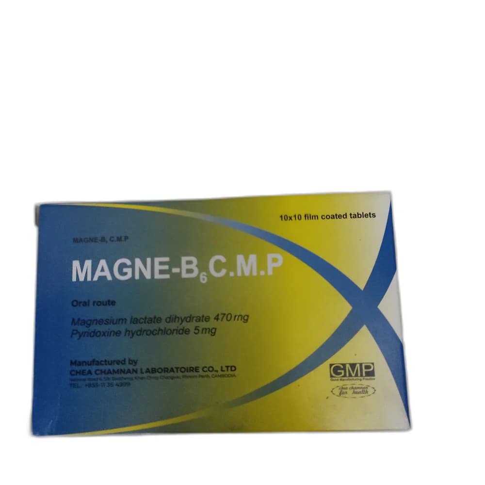 Magne-B6 C.M.P Magnesium lactate dihydrate 470 mg / Pyridoxine hydrochloride 5 mg