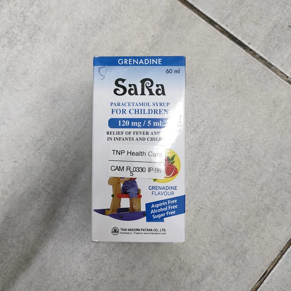 Sara Paracetamol Syrup for Children (Grenadine) 120 mg / 5 mL