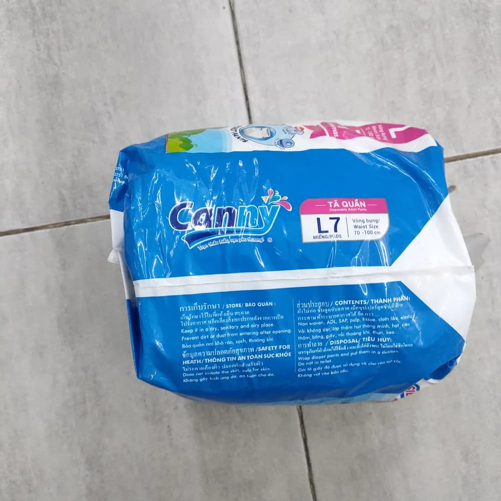 Canny Adult Disposable Pants (L) Size L, 7 pants per pack, waist 70-100 cm