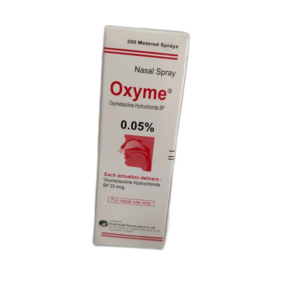 Oxyme 0.05% (each actuation delivers oxymetazoline hydrochloride BP 25 micrograms)