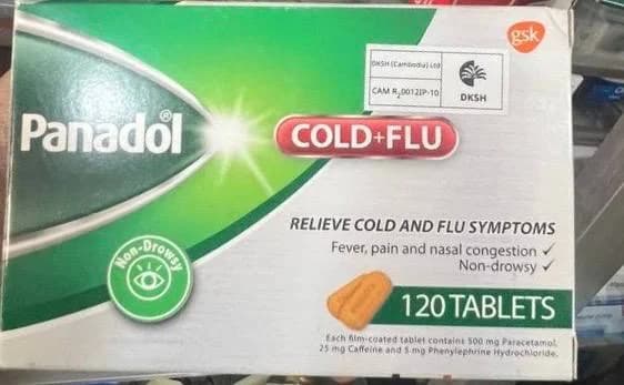 Panadol COLD+FLU 500mg Paracetamol + 25mg Caffeine + 5mg Phenylephrine