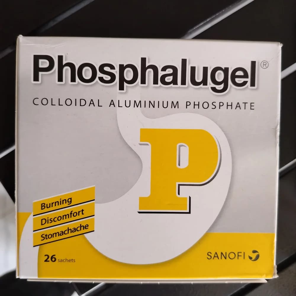 Phosphalugel Colloidal aluminium phosphate gel 12.38 g per 20 g sachet (20%)