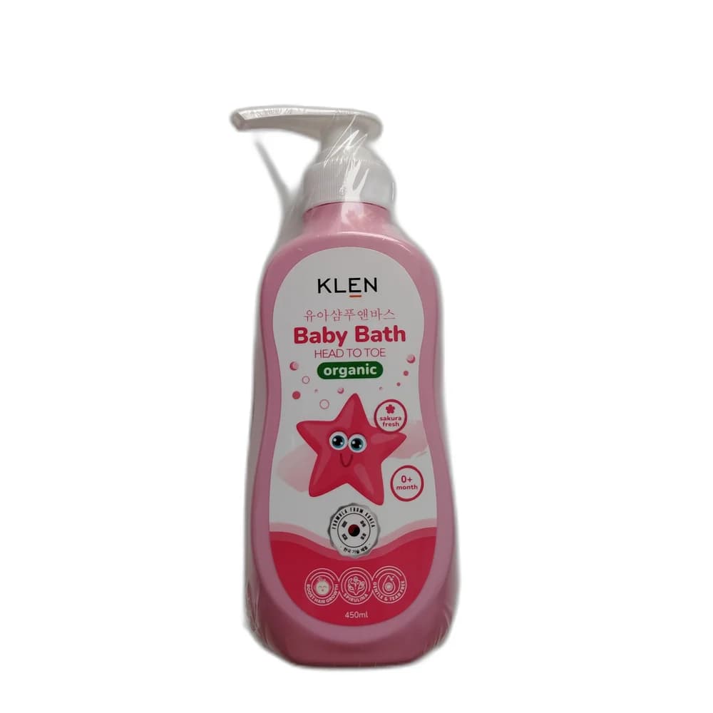 KLEN Baby Bath Head to Toe Organic (Sakura Fresh, 450 ml) 450 ml