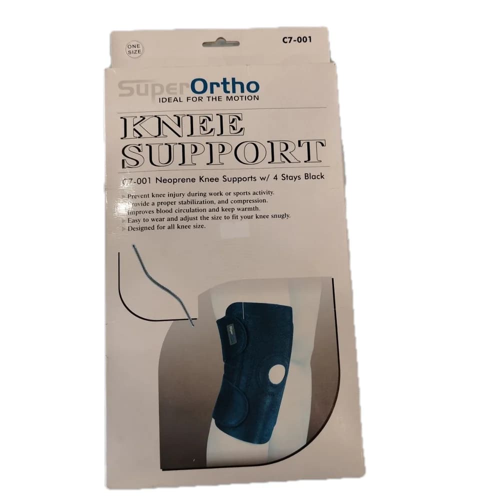 SuperOrtho Neoprene Knee Support with 4 Stays One size (C7-001, 4 stays)