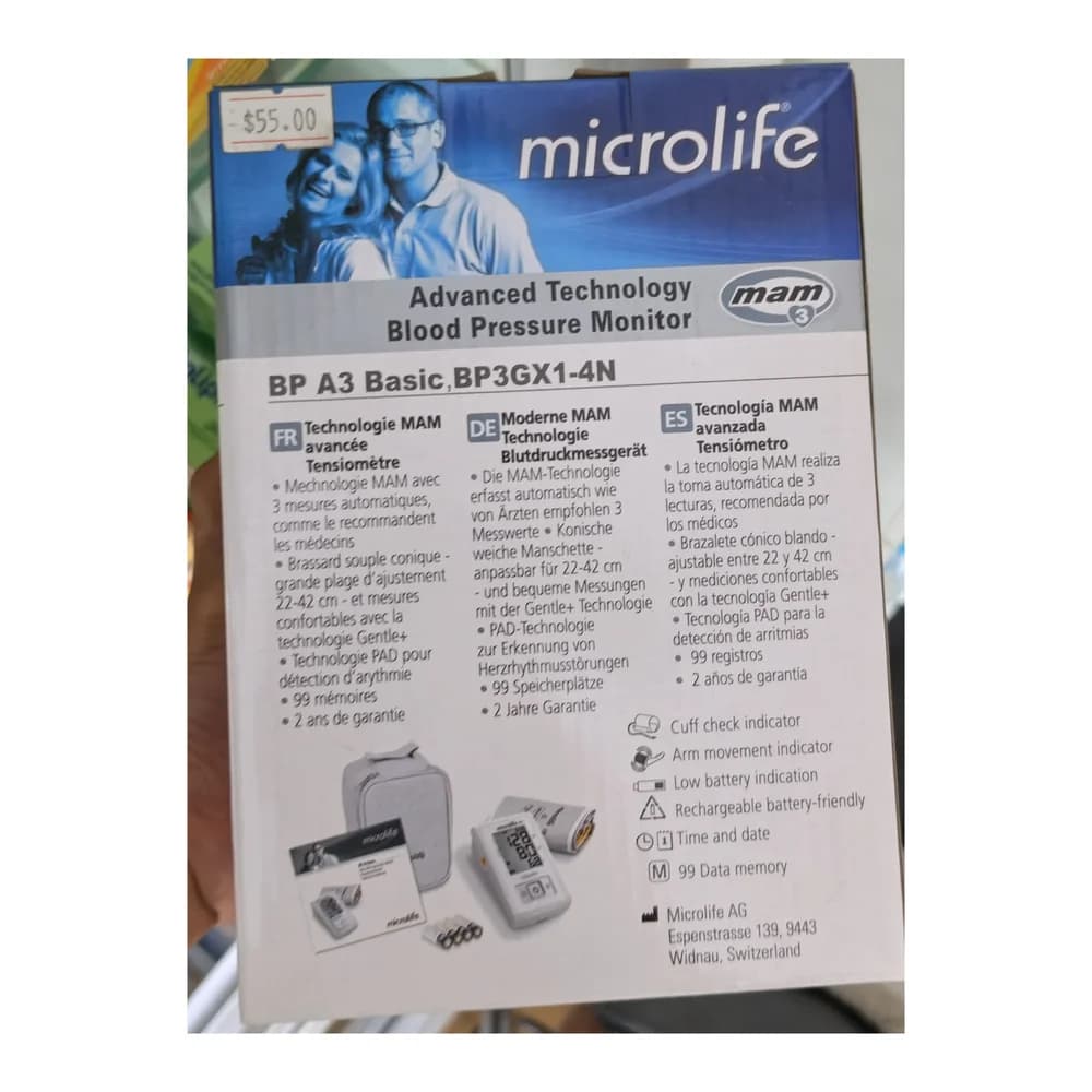 Microlife BP A3 Basic Upper arm cuff 22-42 cm