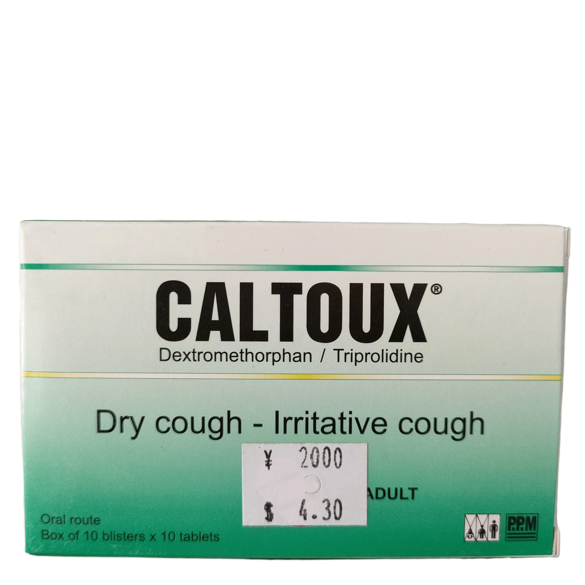 Caltoux Dextromethorphan 30mg + Triprolidine 2mg per tablet