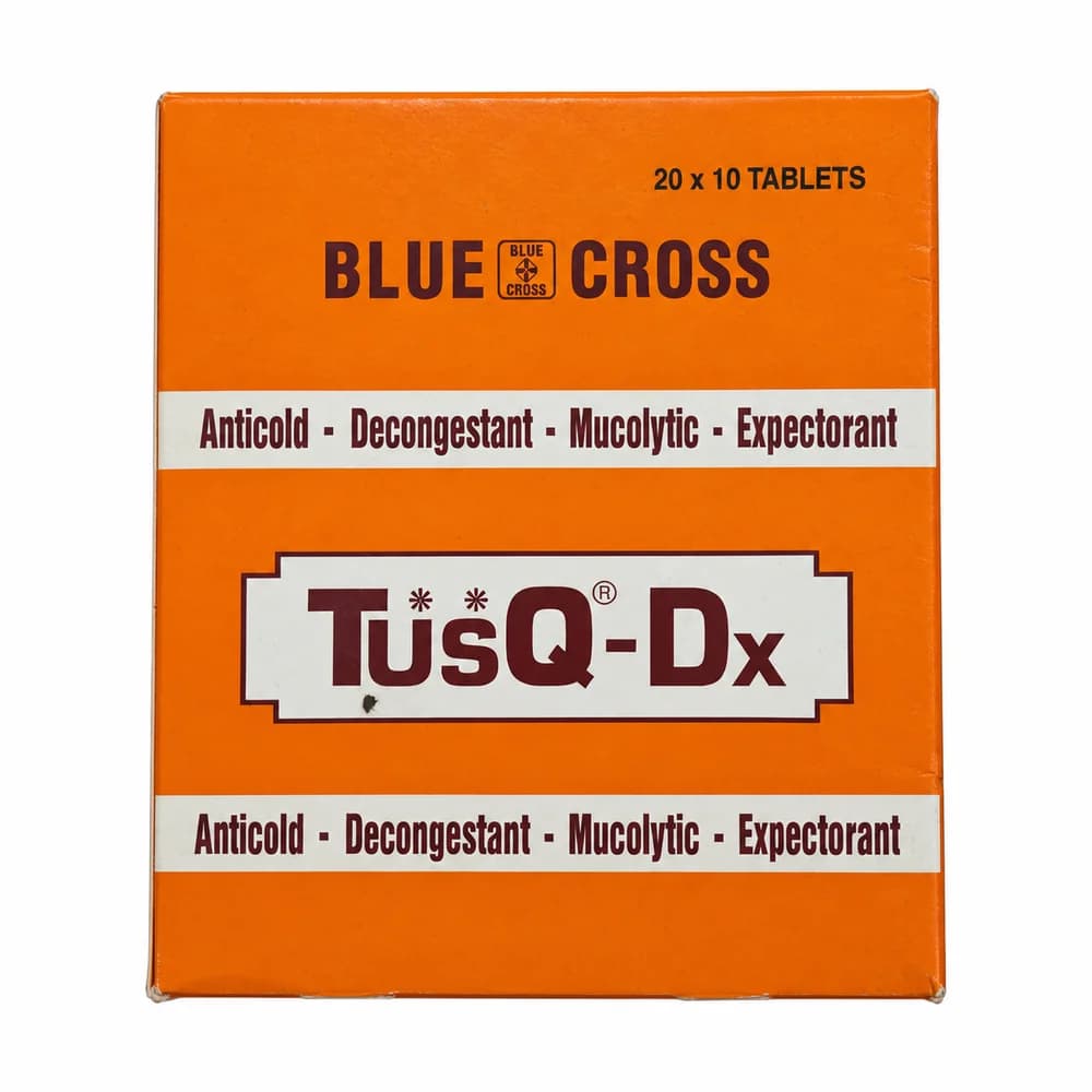 TusQ-Dx 8 mg / 5 mg / 100 mg / 2 mg / 500 mg film-coated tablets