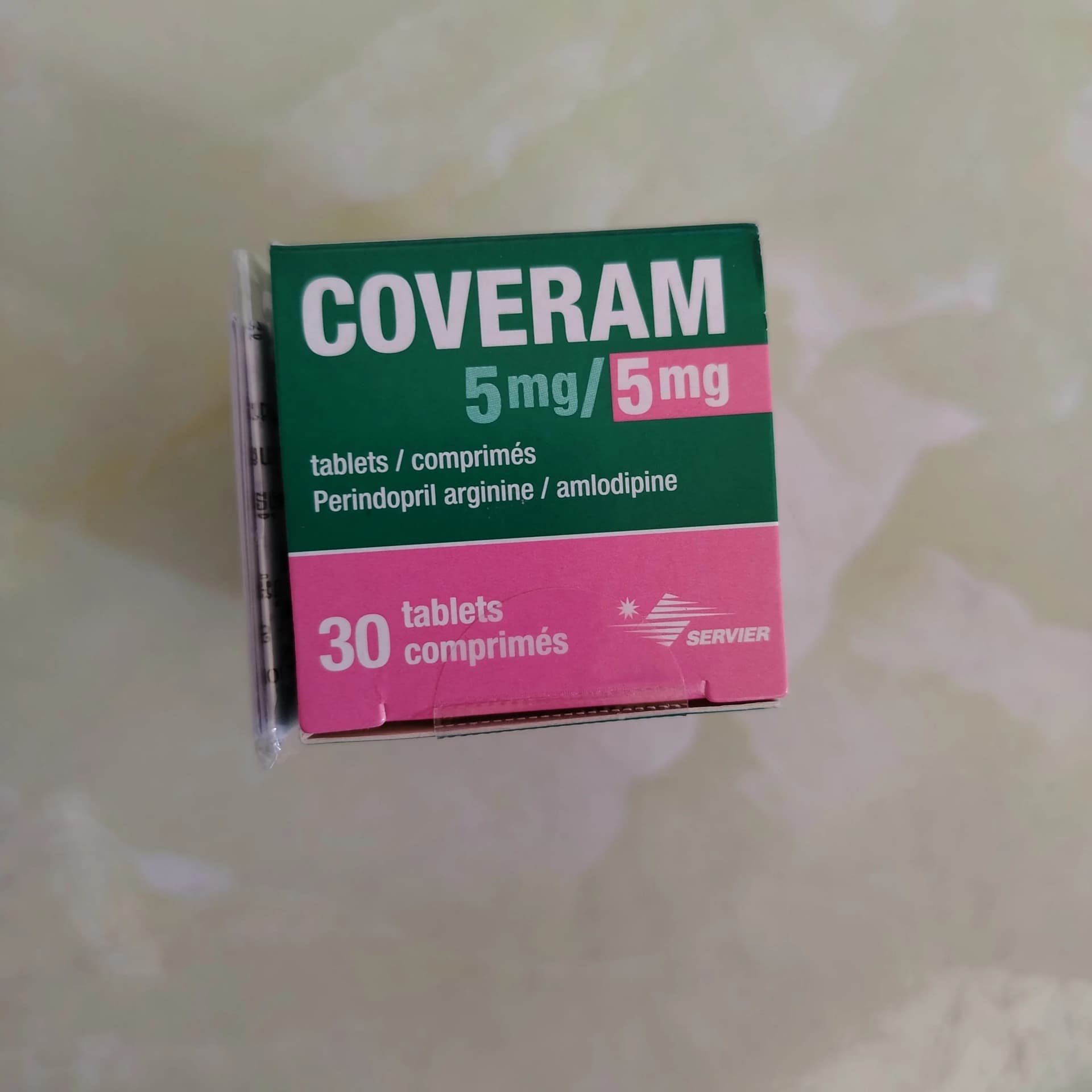 Coveram 5mg/5mg Perindopril arginine 5 mg / Amlodipine 5 mg