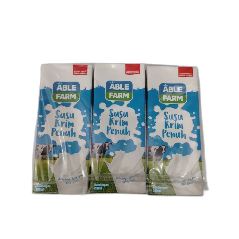Able Farm Full Cream Milk (Susu Krim Penuh, 200 mL) 200 mL