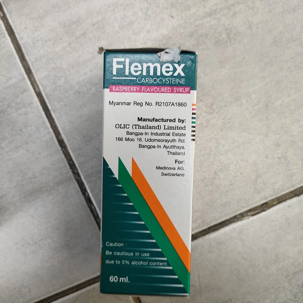 Flemex Raspberry Flavoured Syrup 250 mg / 5 mL