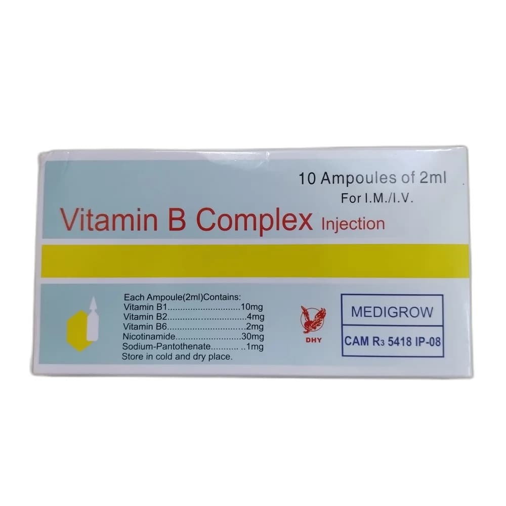 Vitamin B Complex 10 mg / 4 mg / 2 mg / 30 mg / 1 mg per 2 ml