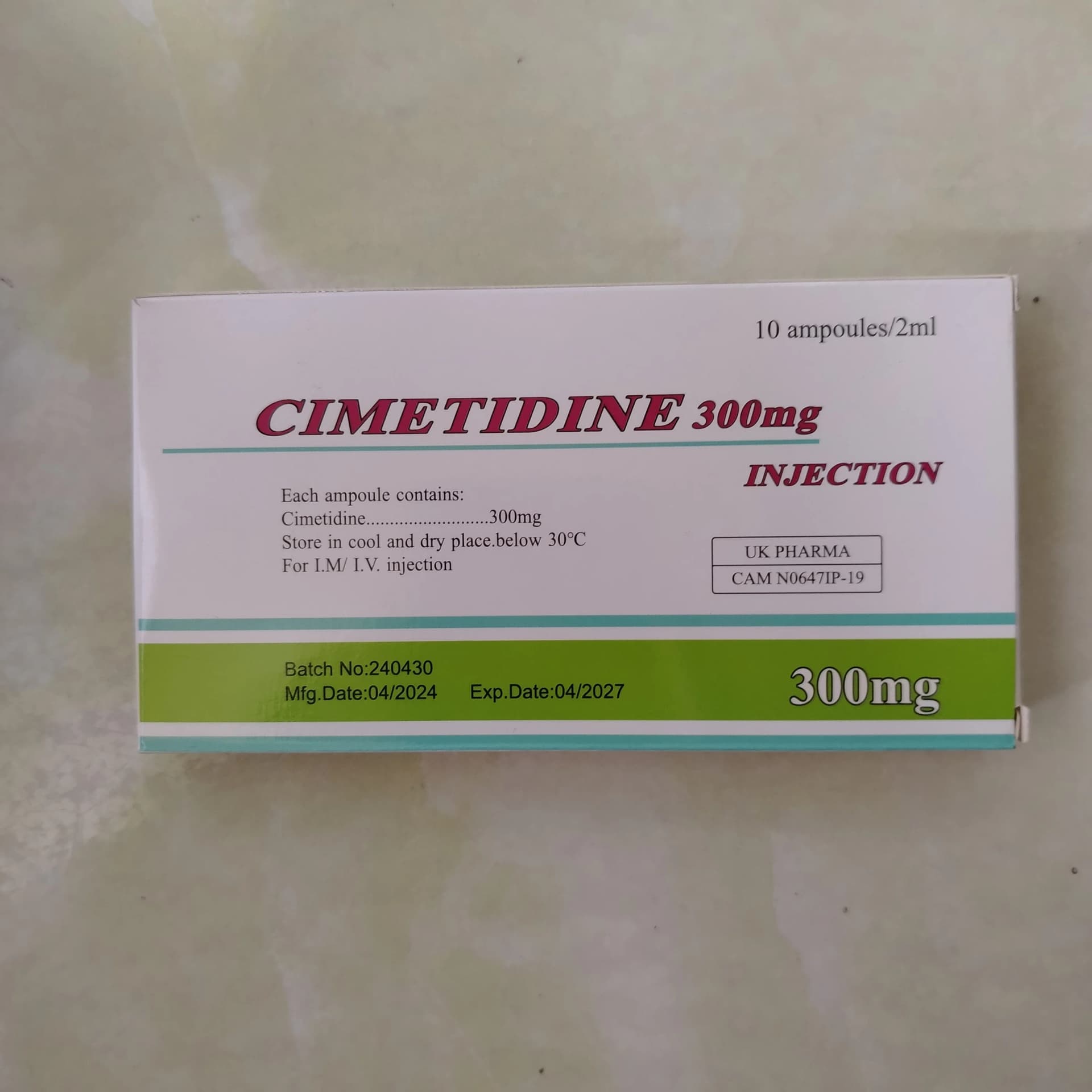 Cimetidine 300mg Injection 300 mg / 2 ml