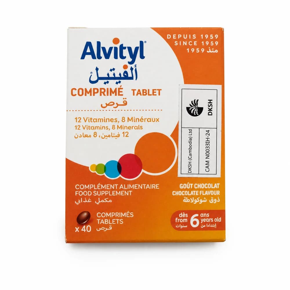 Alvityl Multivitamin and mineral supplement tablet with 12 vitamins and 8 minerals