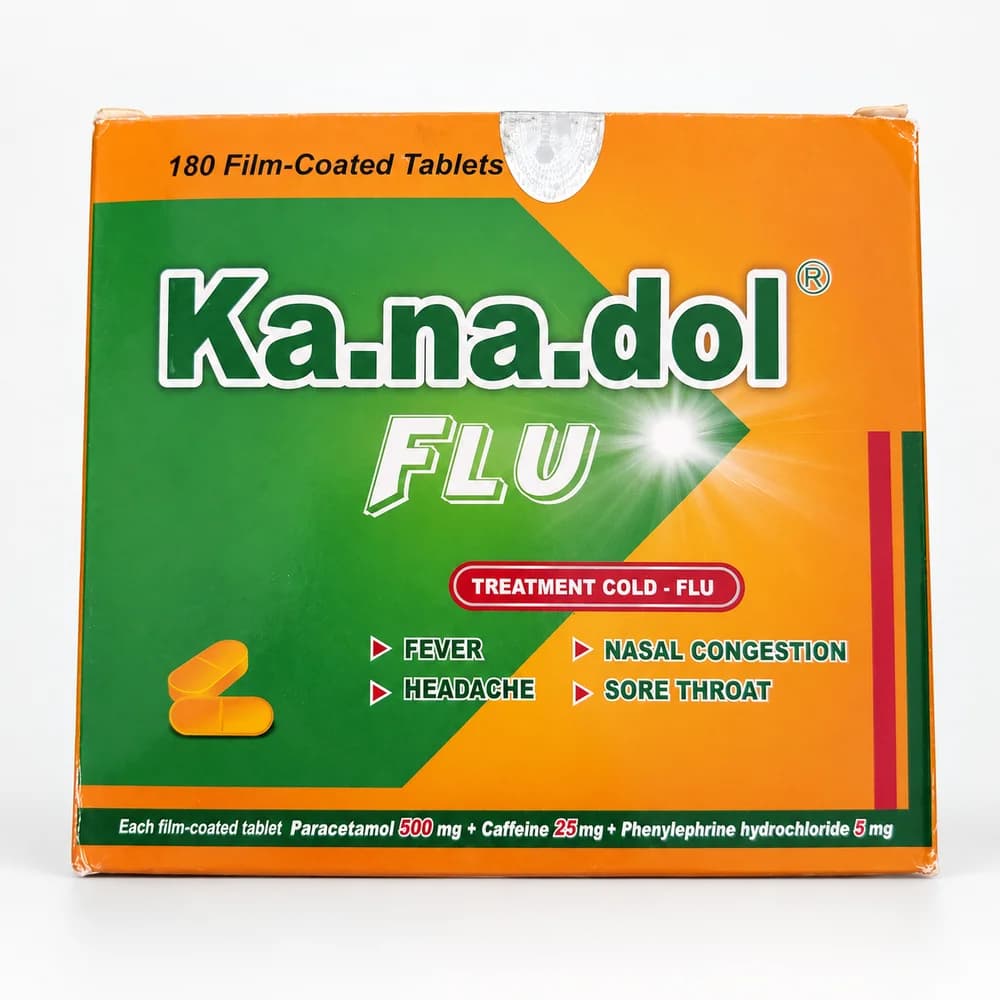 Kanadol FLU Paracetamol 500 mg / Caffeine 25 mg / Phenylephrine hydrochloride 5 mg